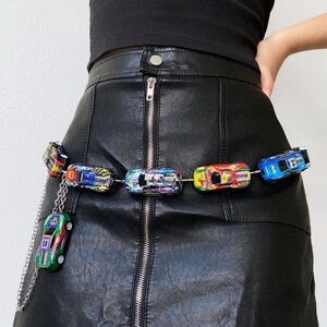 Racing Car Hot wheel Street style cyber punk Harajuku Cosplay body waist chain